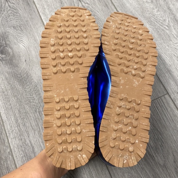 Tory Burch Metallic Blue Sneakers - Picture 5 of 6